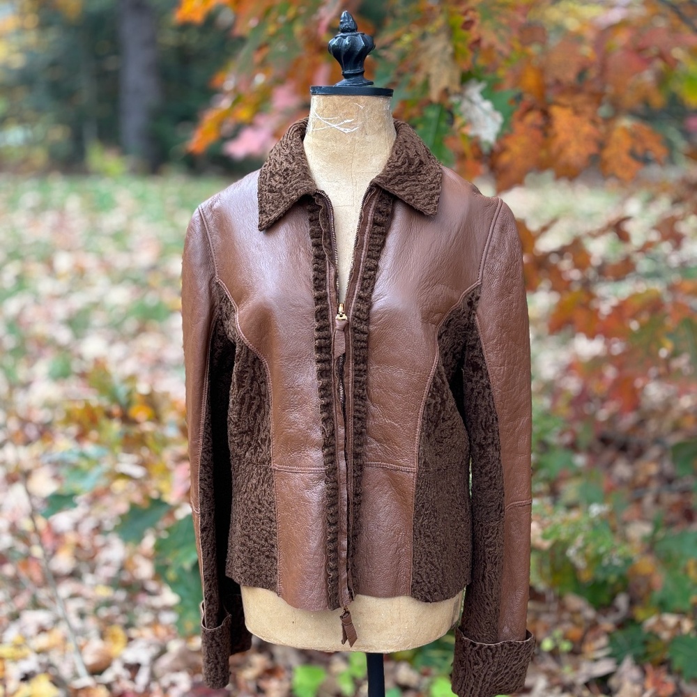 Akris Leather and Shearling Jacket